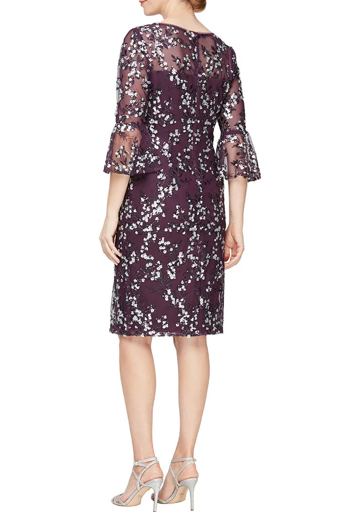 Alex Evenings Embroidered Sequin Lace Sheath Dress