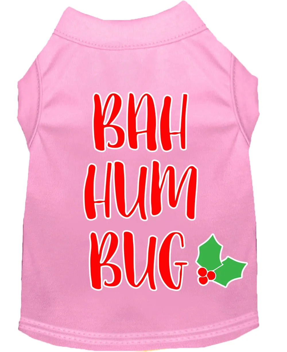 Bah Humbug Screen Print Dog Shirt Light Pink Med