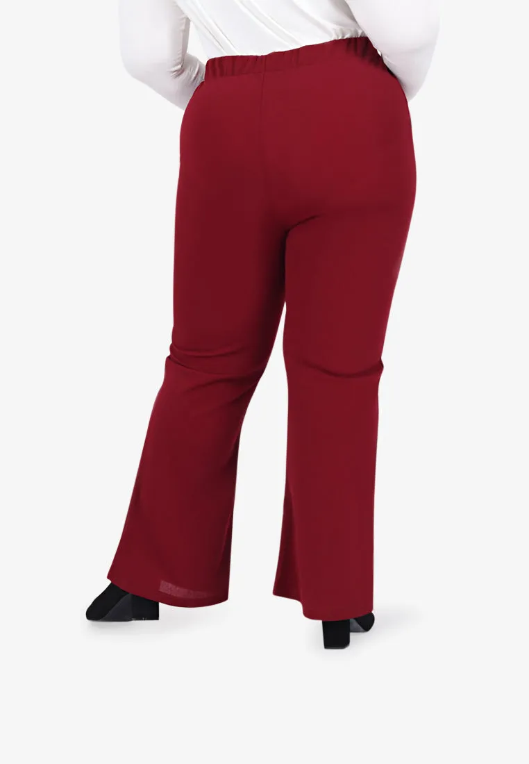 Bellanne Simple Bell Leg Pants - Maroon