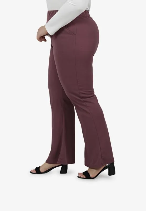 Bellanne Simple Bell Leg Pants - Purple Yam