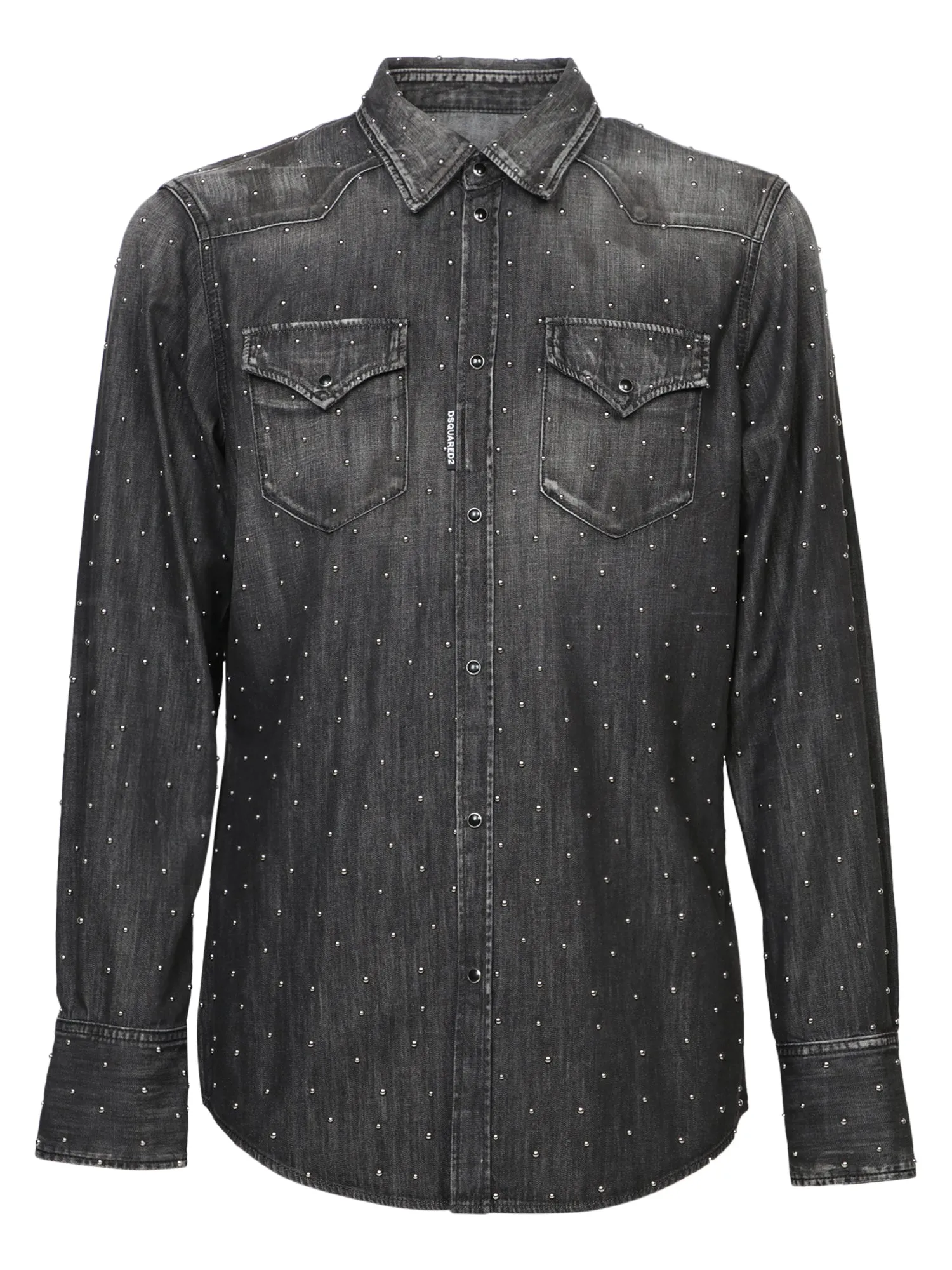 Black Allover Studs Western Shirt