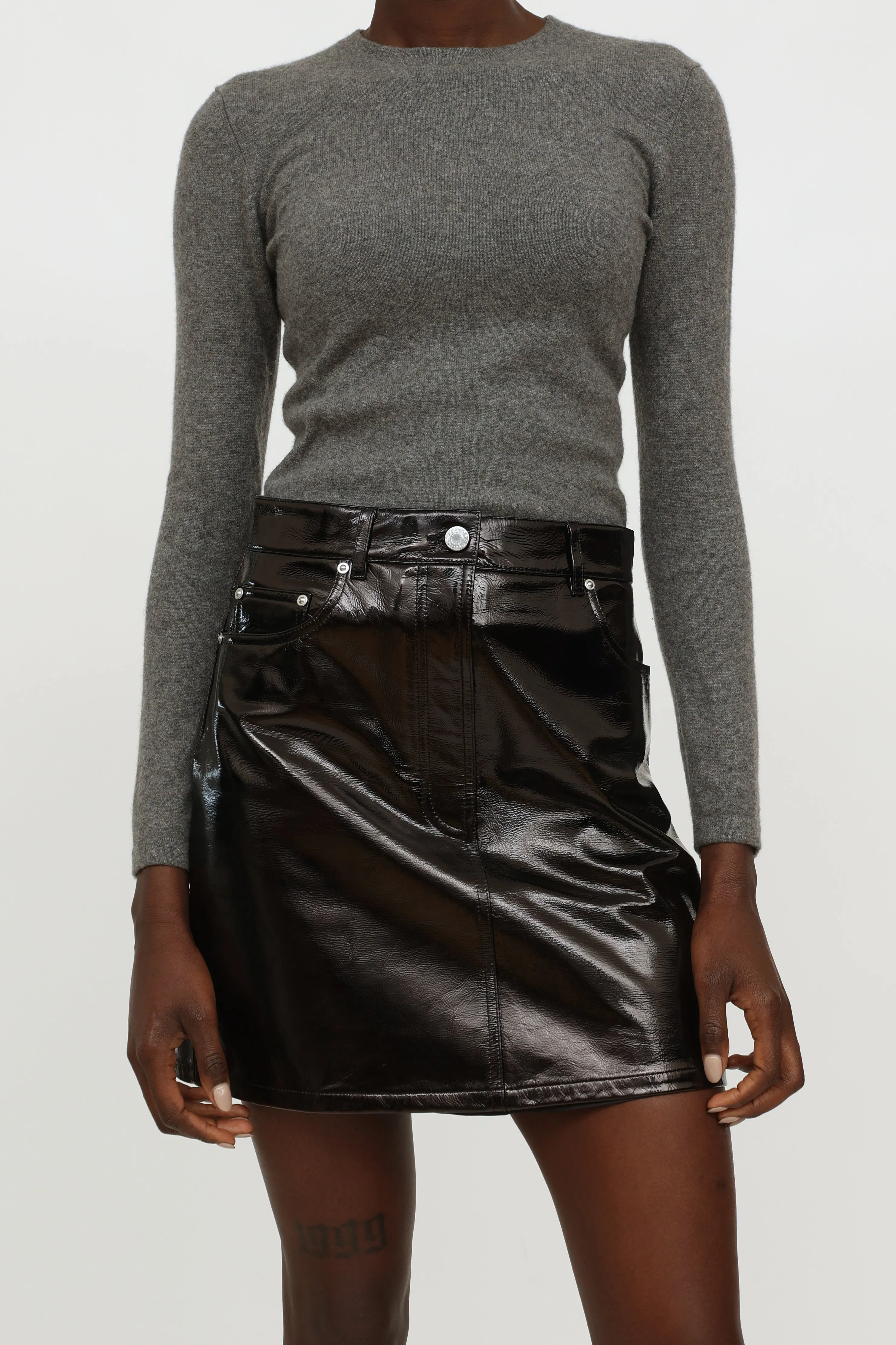 Black Leather Mini Skirt