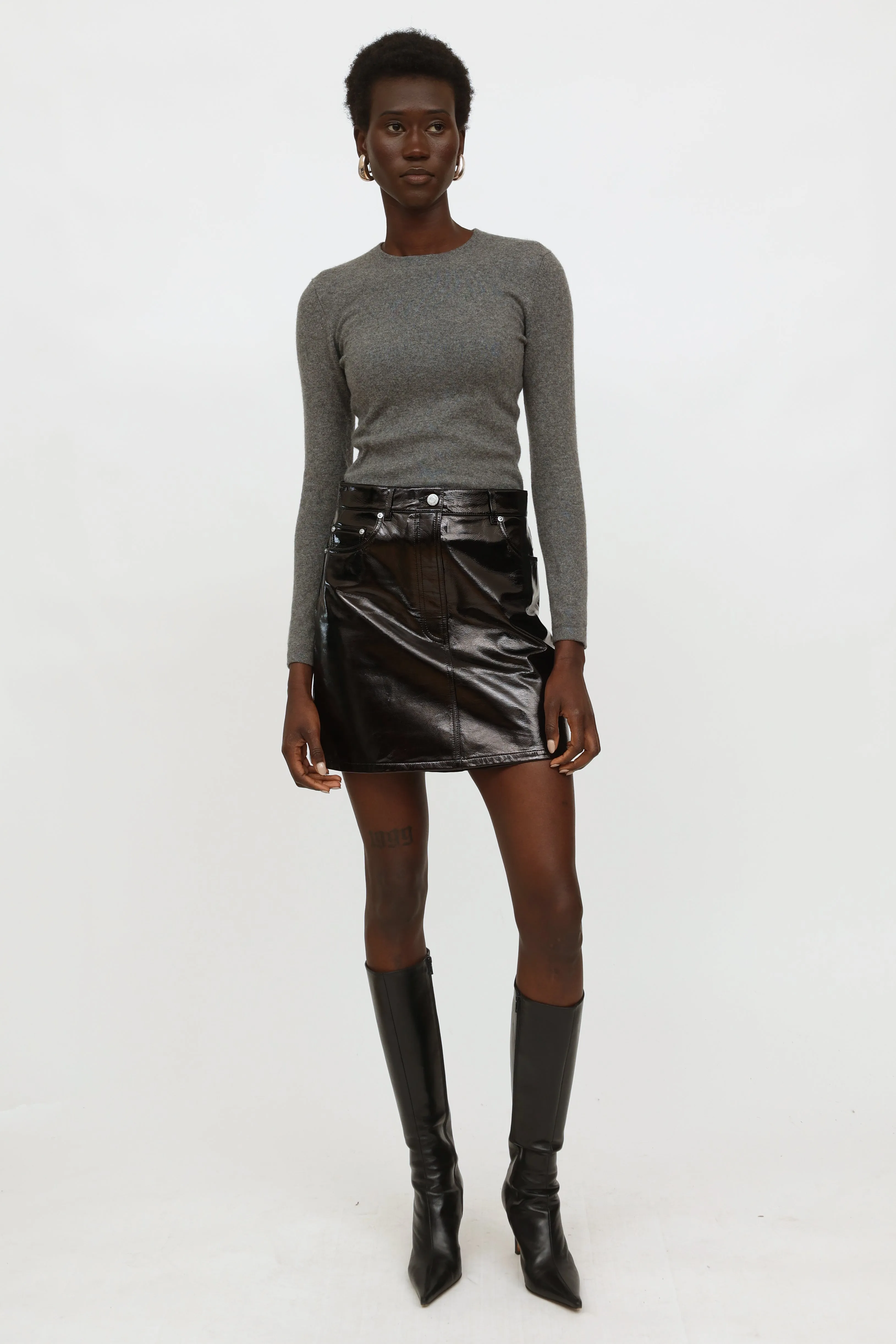 Black Leather Mini Skirt