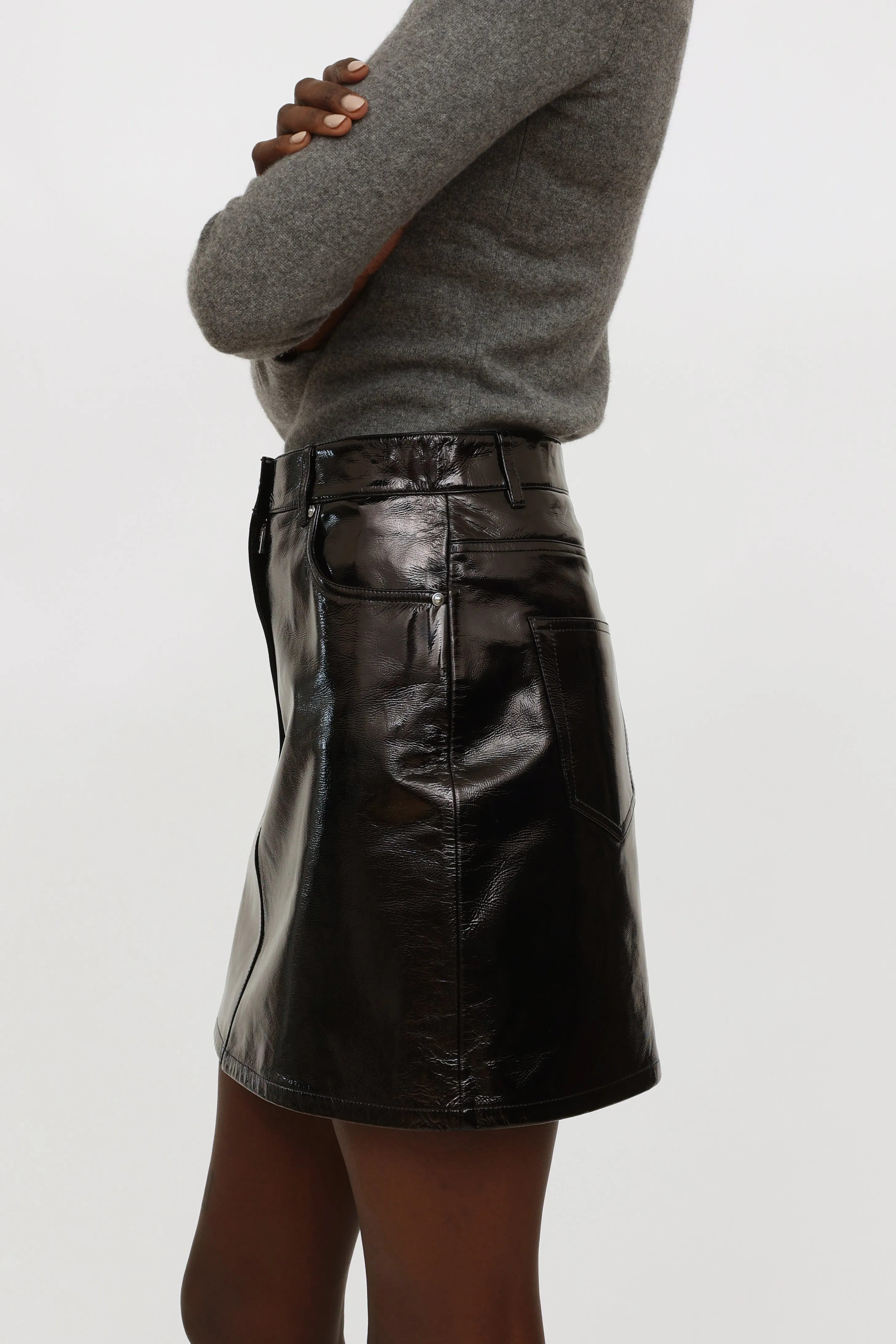 Black Leather Mini Skirt