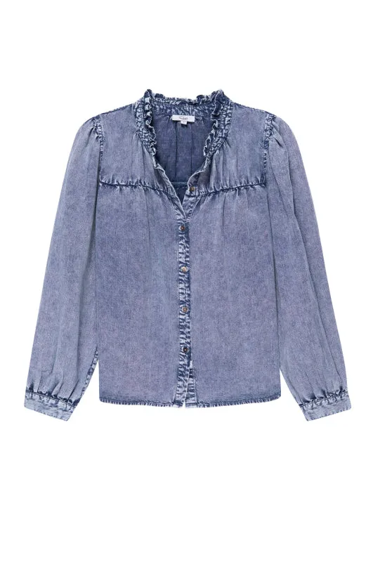 CAMILLE TOP - SAPPHIRE ACID WASH