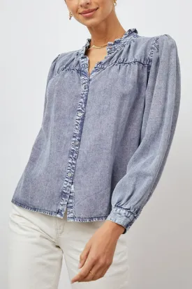 CAMILLE TOP - SAPPHIRE ACID WASH