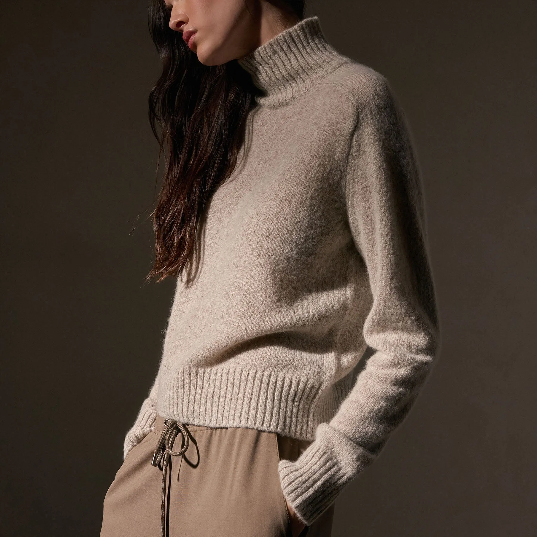 Cashmere Funnel Neck Sweater - Hazel