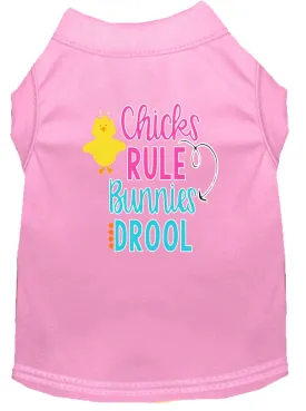 Chicks Rule Screen Print Dog Shirt Light Pink Lg (14)