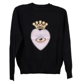 CROWN HEART CREW NECK SWEATER