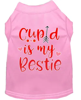 Cupid Is My Bestie Screen Print Dog Shirt Light Pink Xs (8)