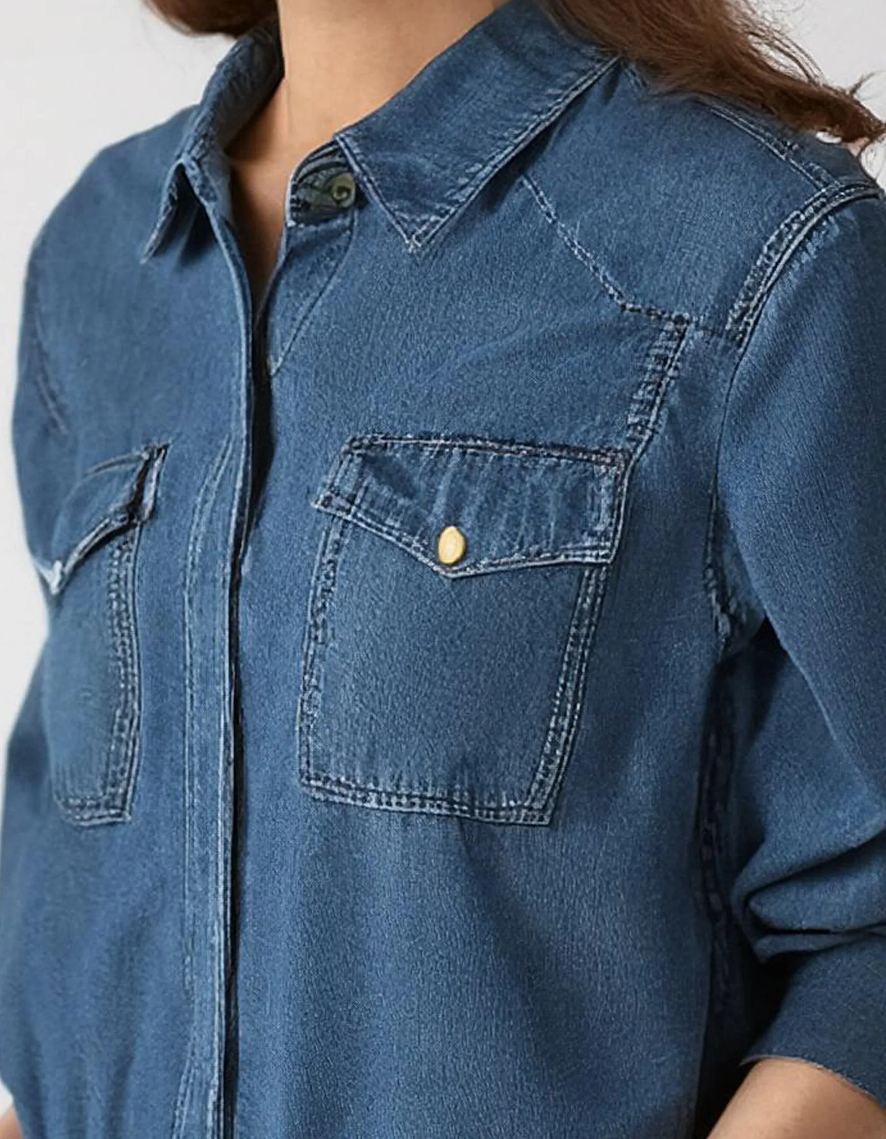 Dark Blue Denim Shirt