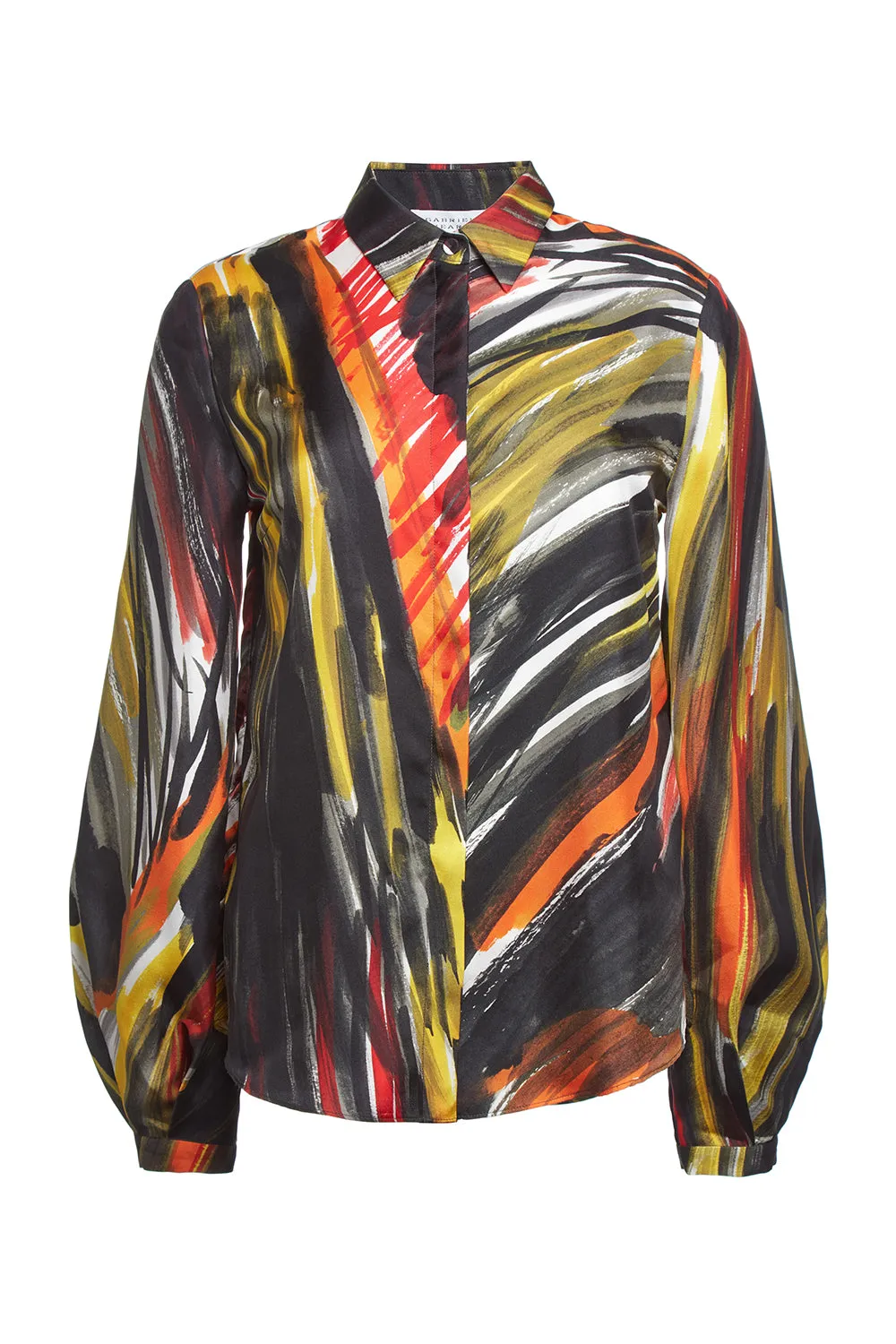 Delmer Top in Multi Printed Silk