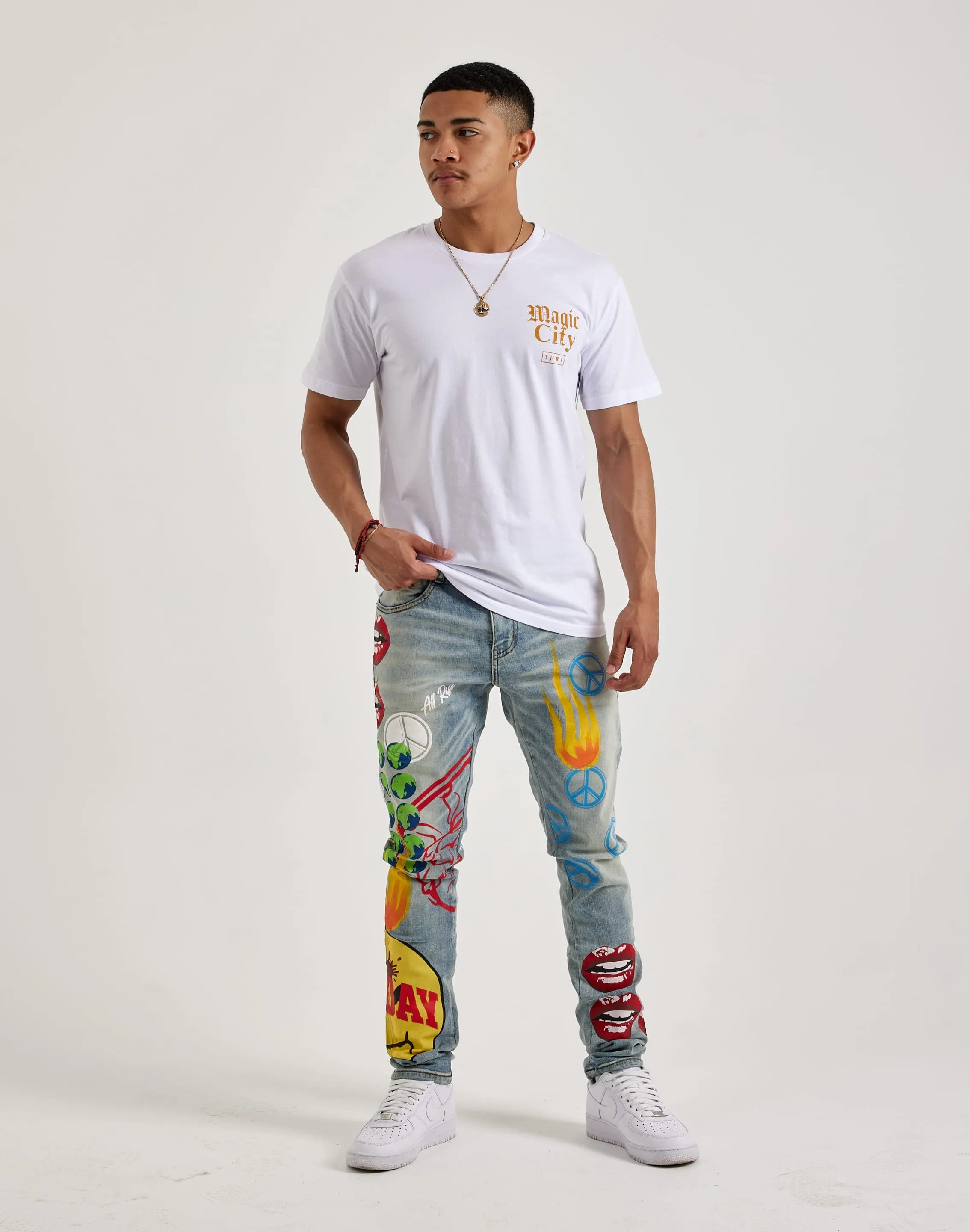 Embellish Nyc Graphic Denim Jeans