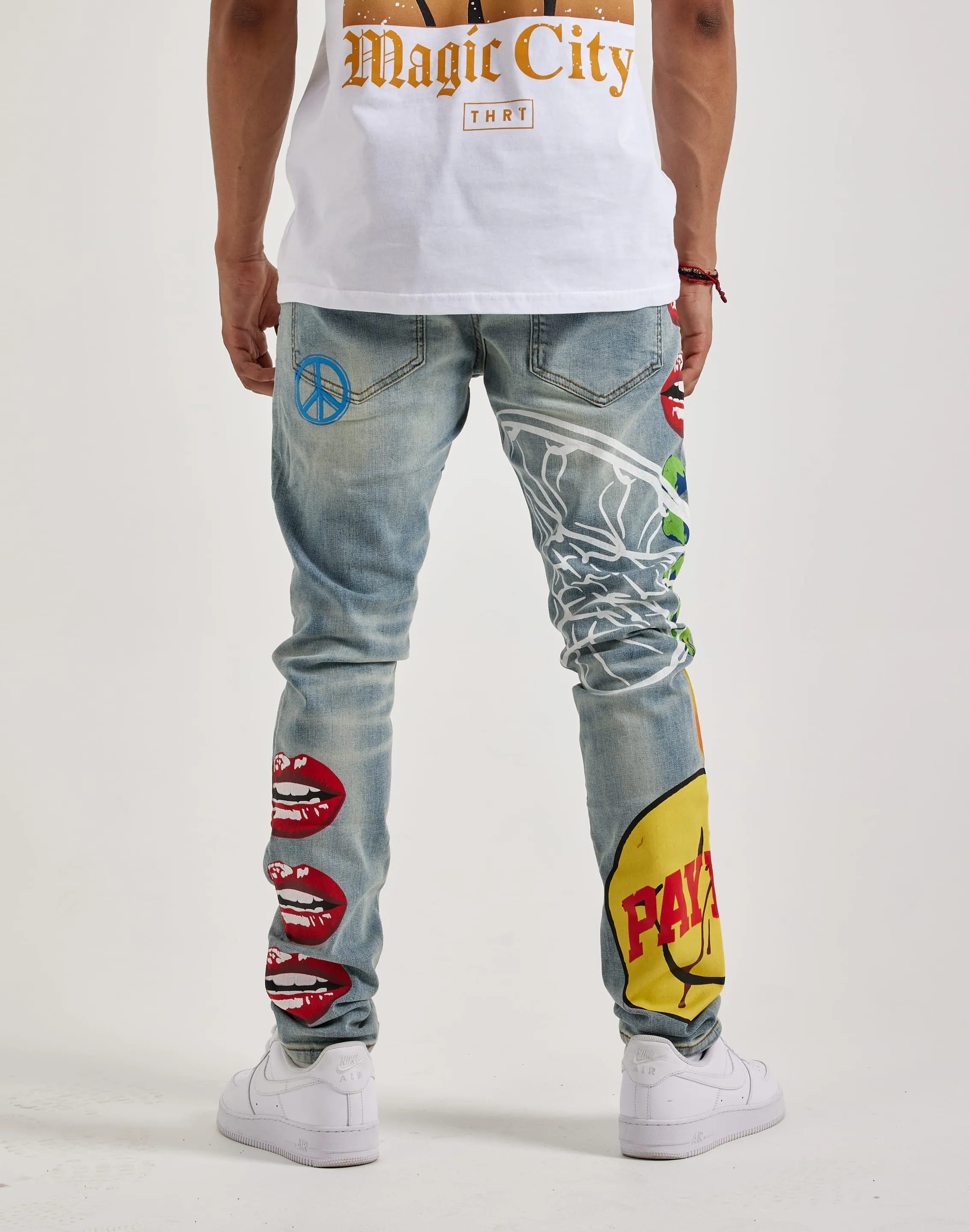 Embellish Nyc Graphic Denim Jeans