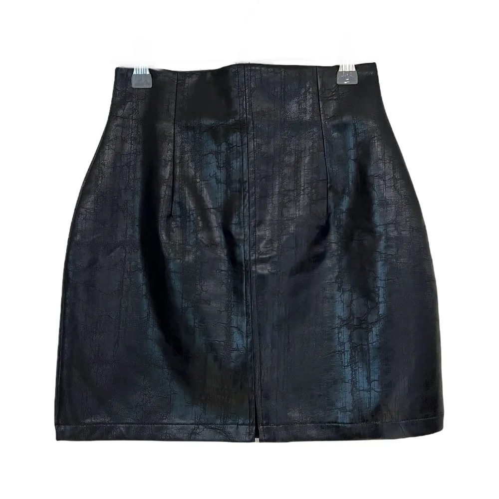 Faux Leather Skirt #Original Kpop #121662