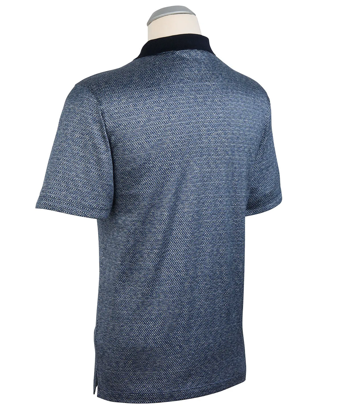 Heritage Italian Cotton-Silk Geo Print Polo Shirt