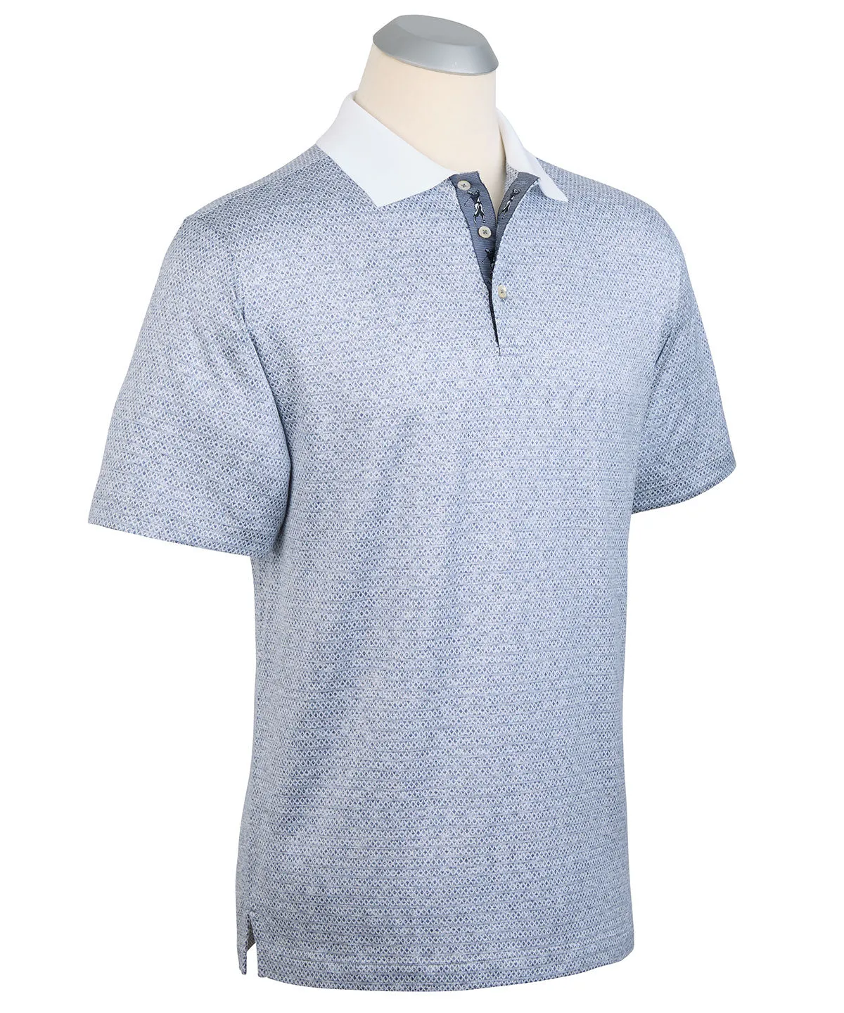 Heritage Italian Cotton-Silk Geo Print Polo Shirt