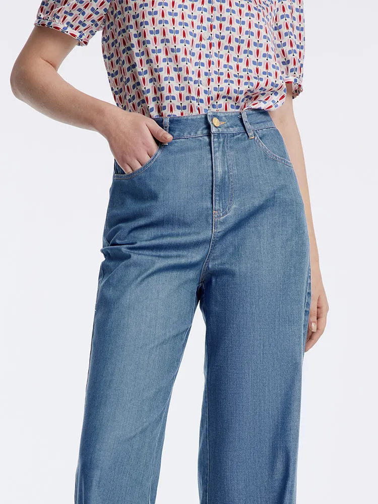 High Waist Straight Jeans