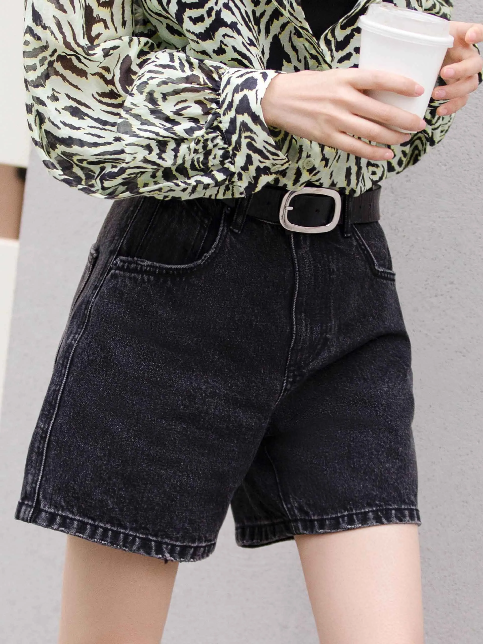 High Waist Straight Shorts