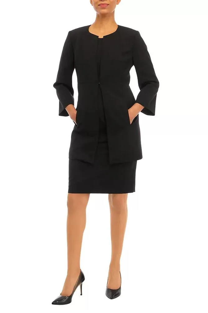 Le Suit Bi-Stretch Topper and Sheath Dress Set