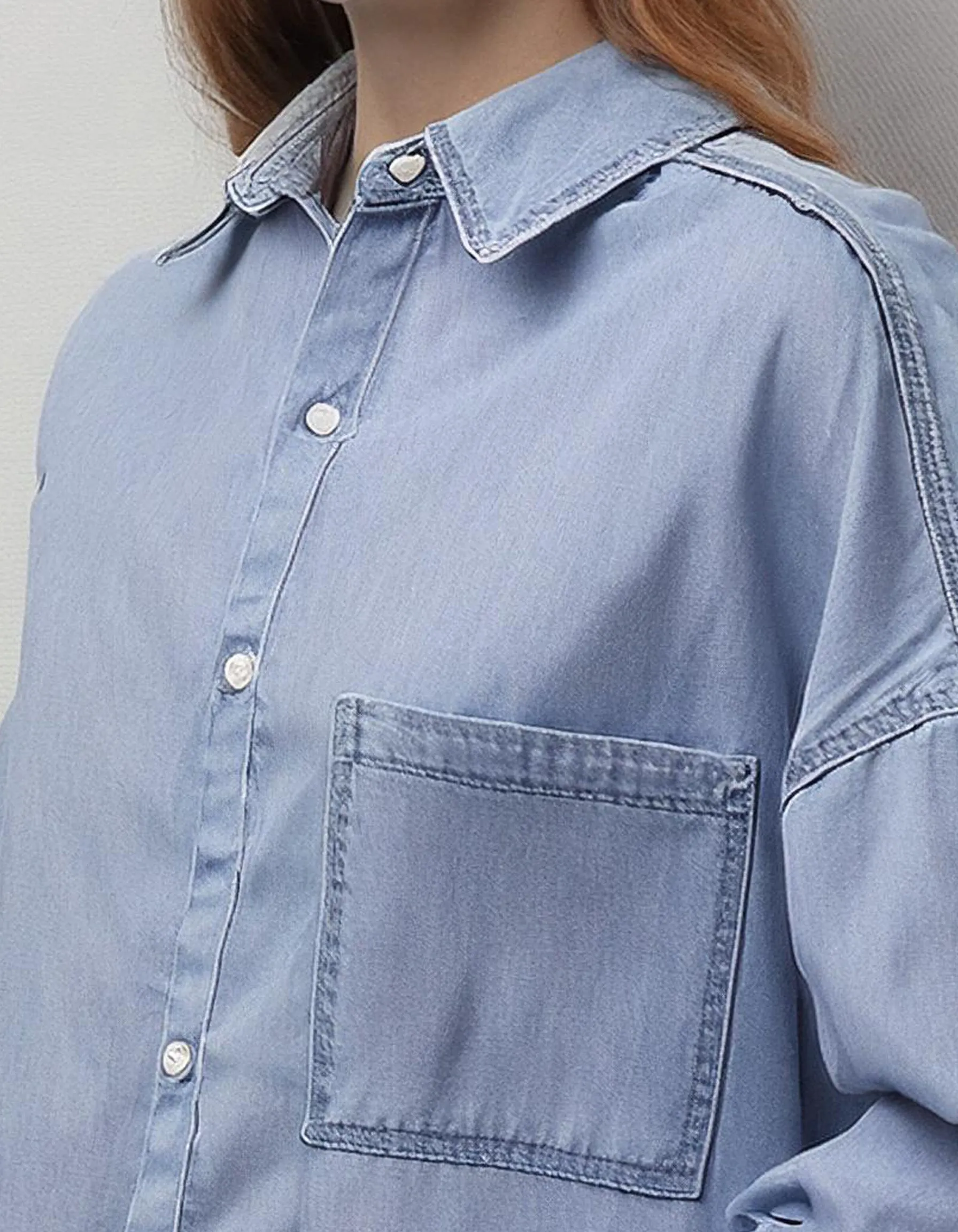 Light Blue Chambray Lightweight Denim Shirt