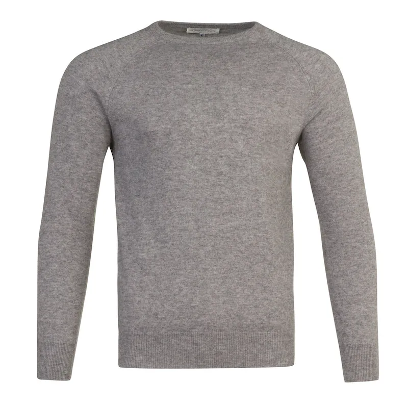 Men's Cashmere Crew Neck in Silver Grey