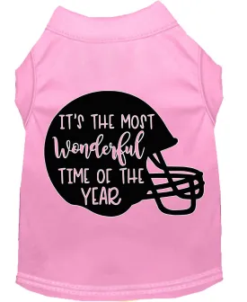 Most Wonderful Time Of The Year (football) Screen Print Dog Shirt Light Pink Med