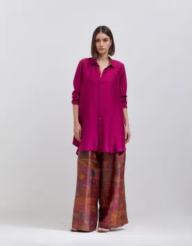 Oversized Shirt Silk Purple