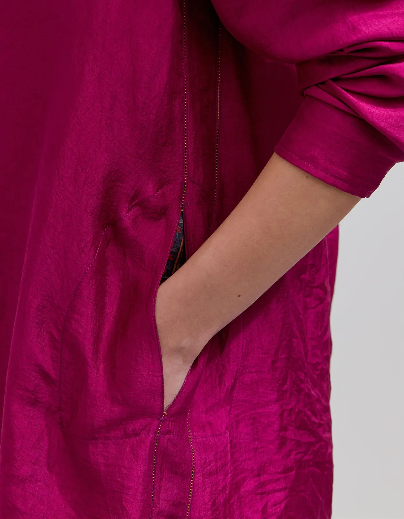 Oversized Shirt Silk Purple