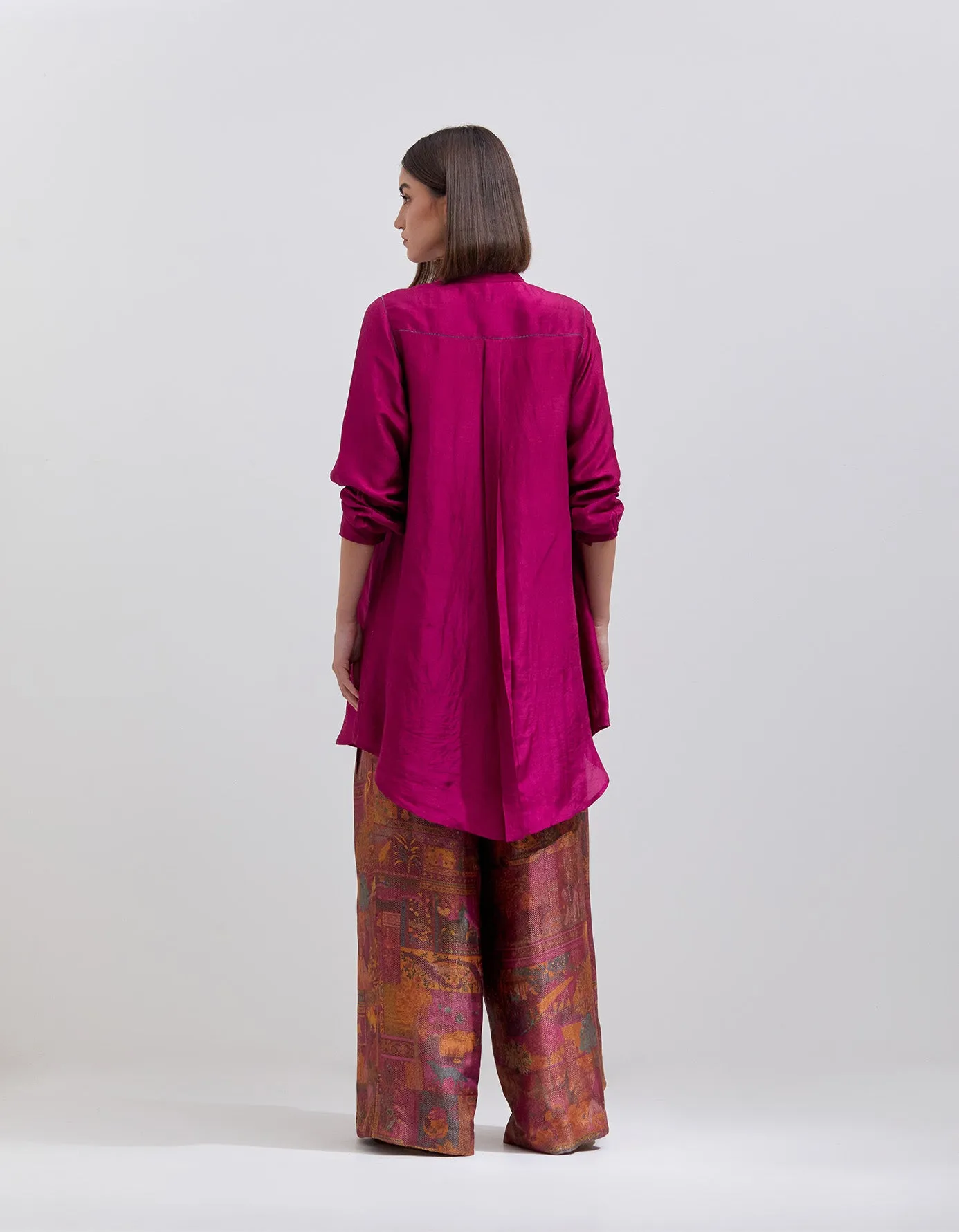 Oversized Shirt Silk Purple