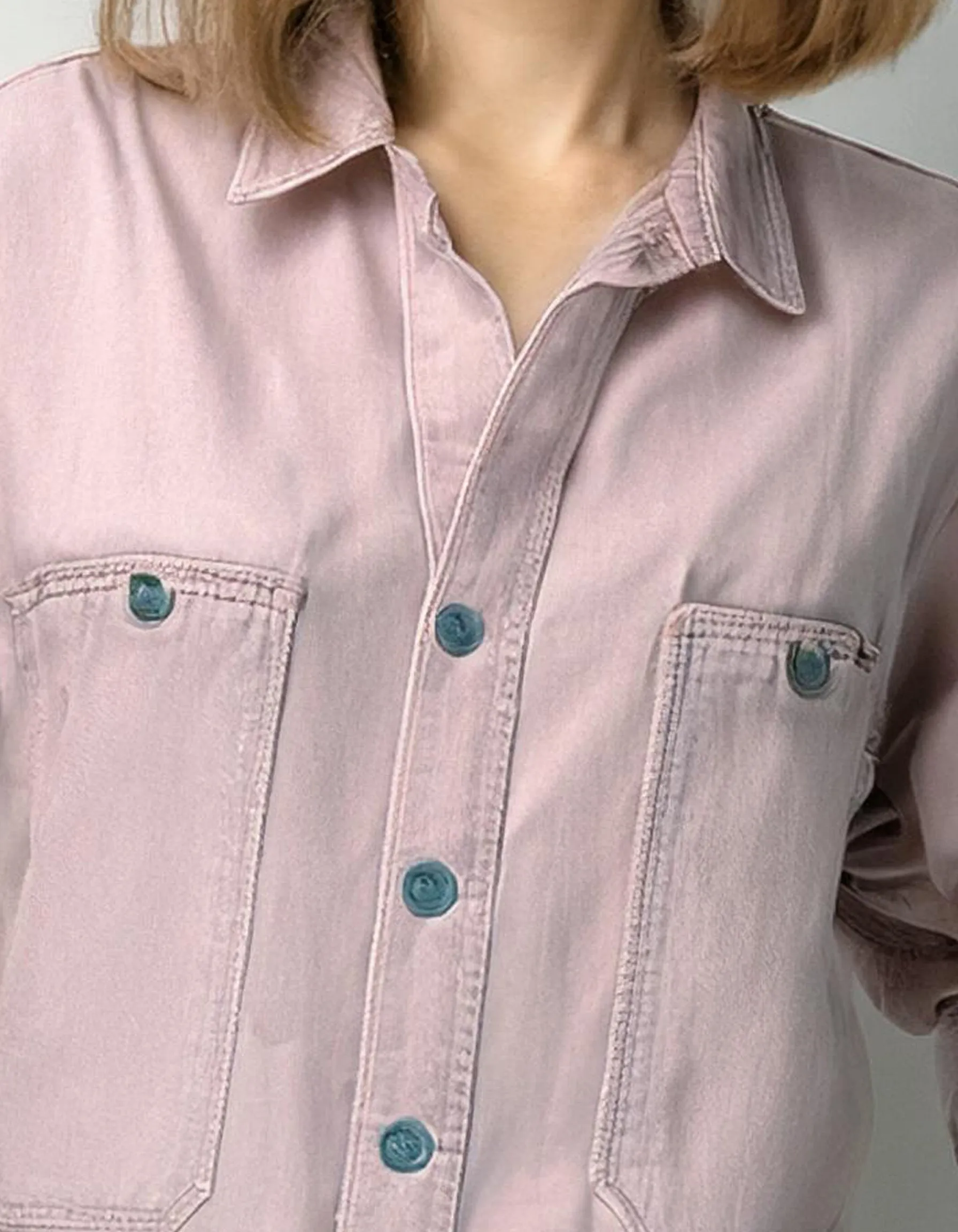 Pale Pink Denim Shirt