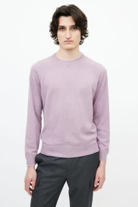 Purple Cashmere Crew Neck Sweater