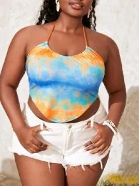 Shein sexy plus sized tie dye halter top 4XL