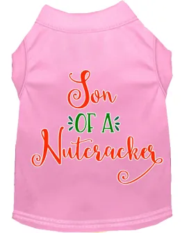 Son Of A Nutcracker Screen Print Dog Shirt Light Pink Xs