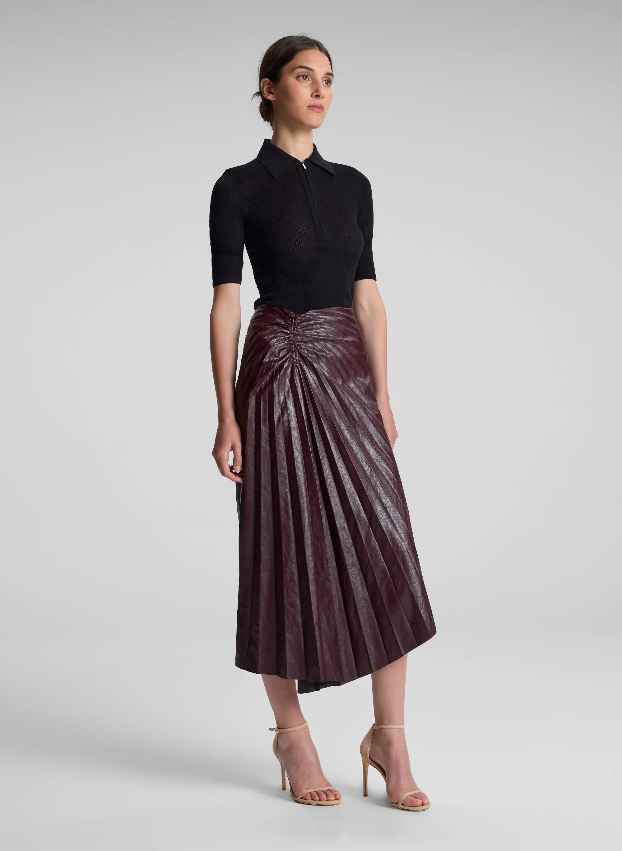 Tracy Textured Vegan Leather Skirt