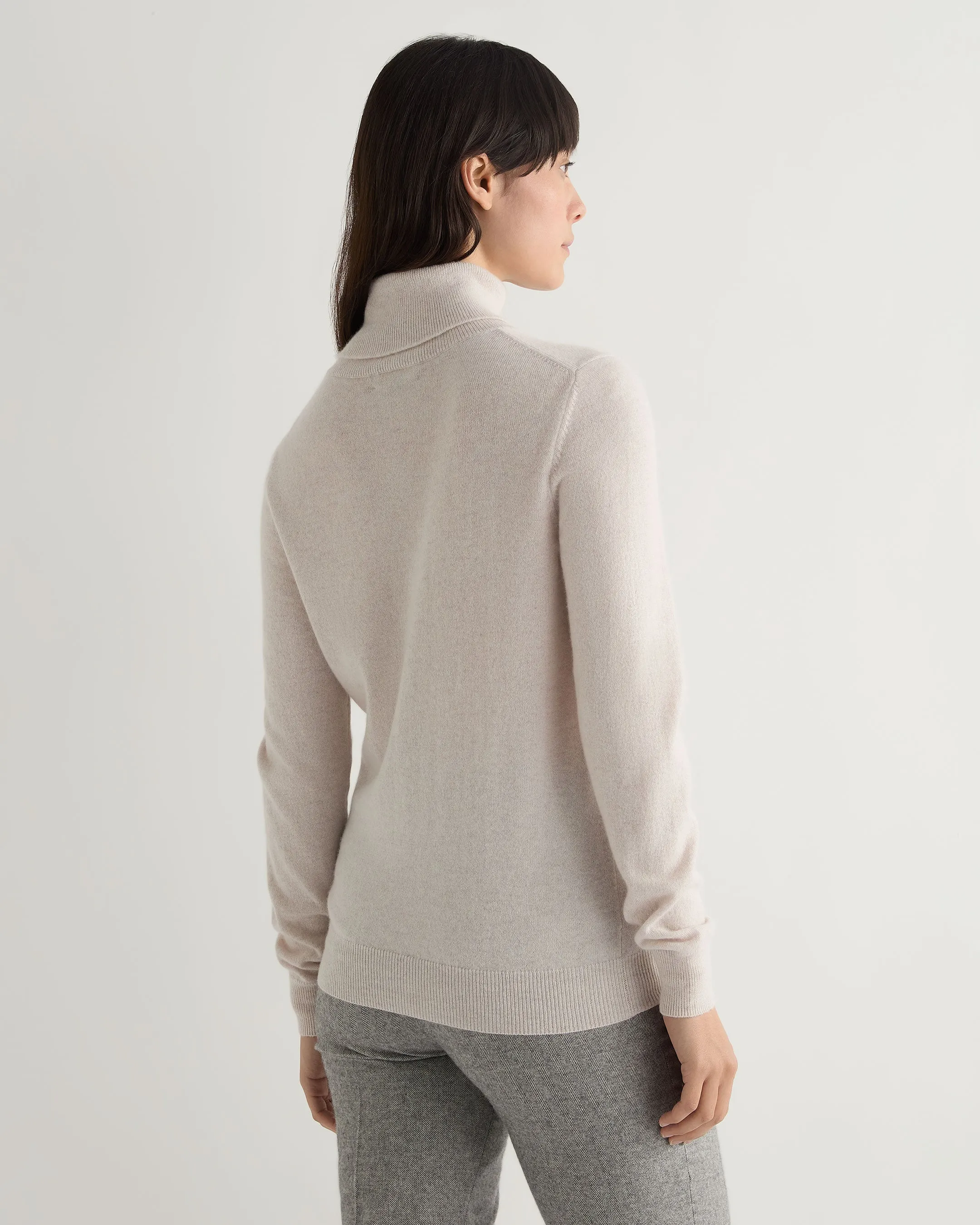 Women's Luna Turtle Neck Cashmere Sweater Frost White