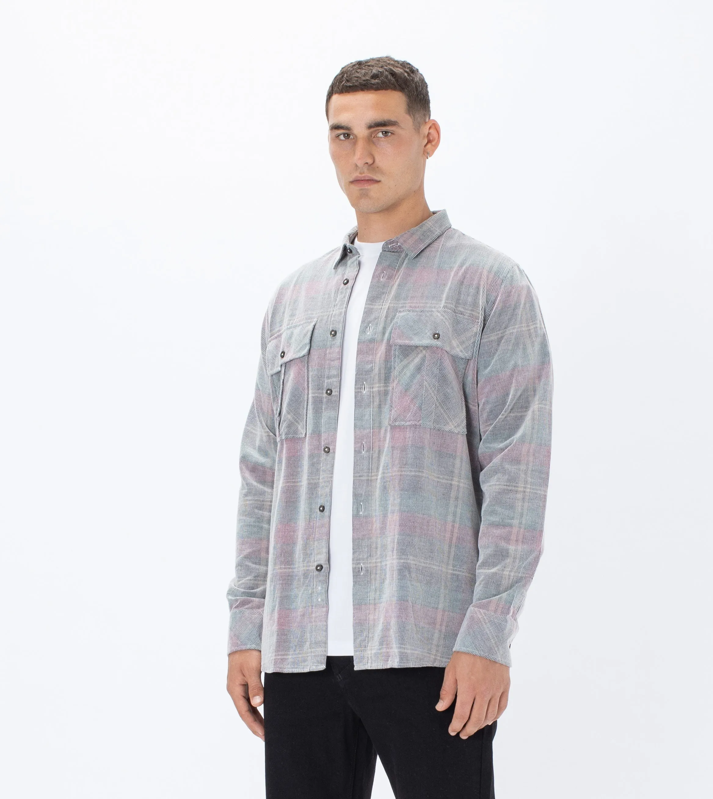 Work Cord LS Shirt Boysenberry/Black