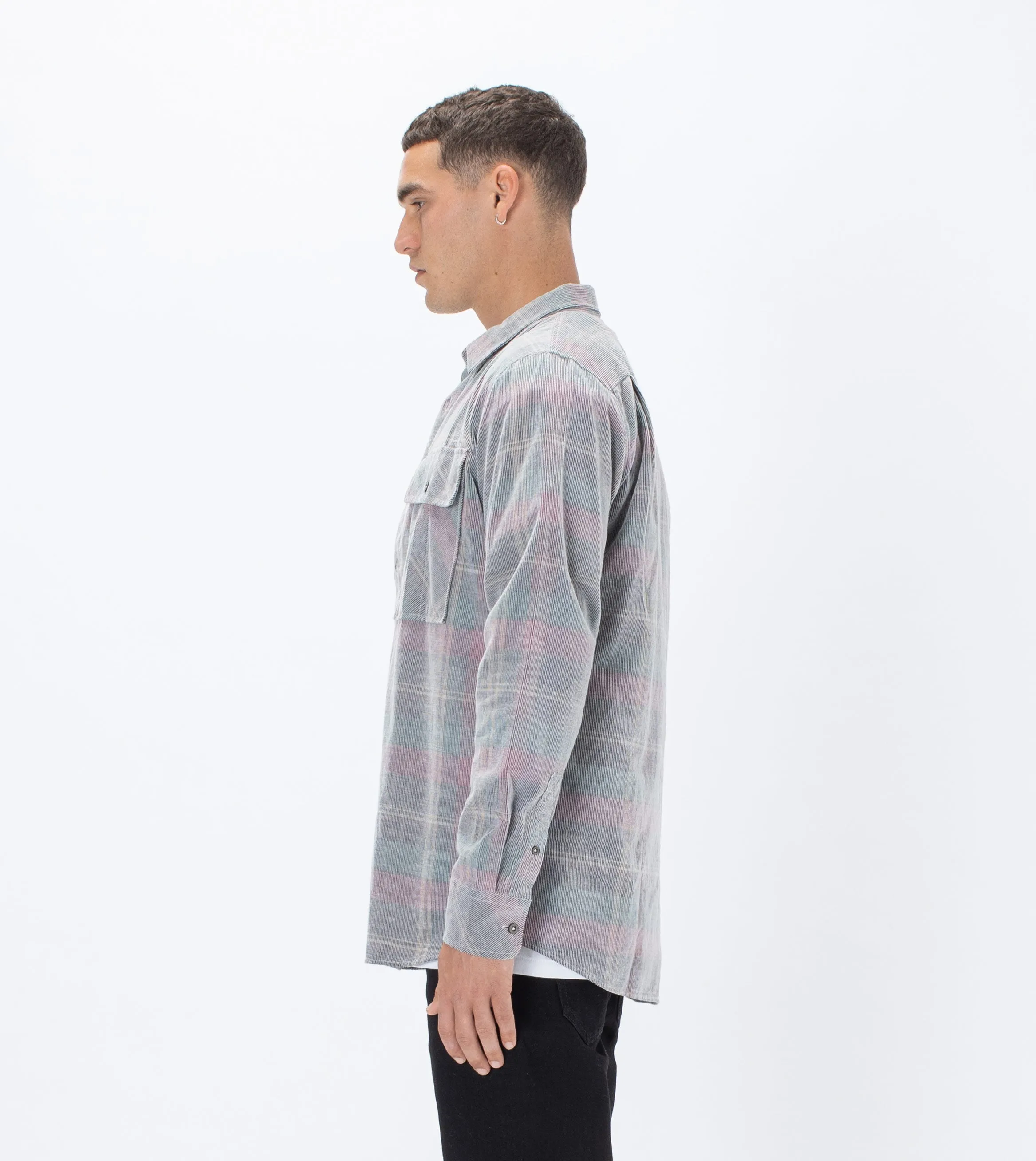 Work Cord LS Shirt Boysenberry/Black